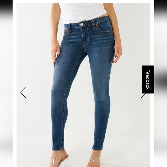 True Religion Jennie Mid Rise Curvy Skinny Jean Size 26 L 30 - Picture 4 of 13